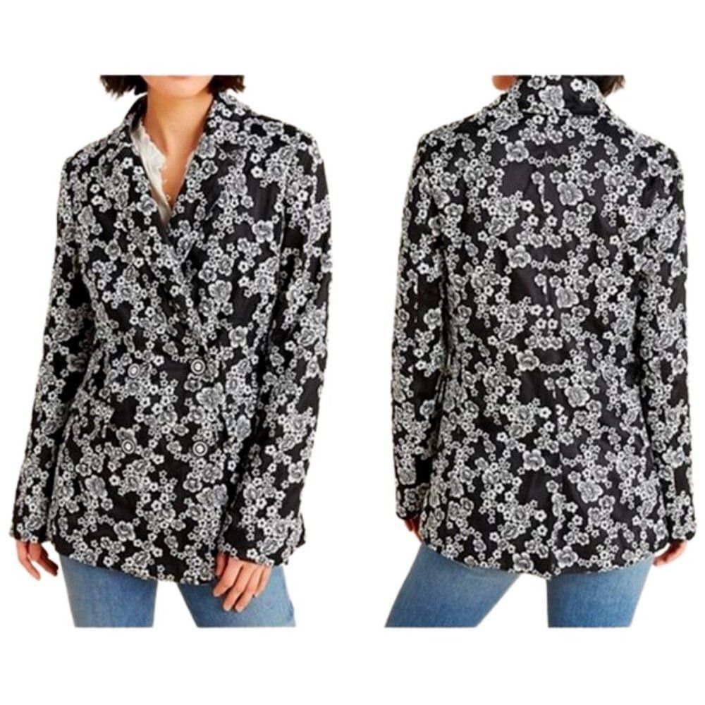 Eva Franco Anthropologie Floral Blazer Size S NWT Kylie Jacket Sheer Lined
